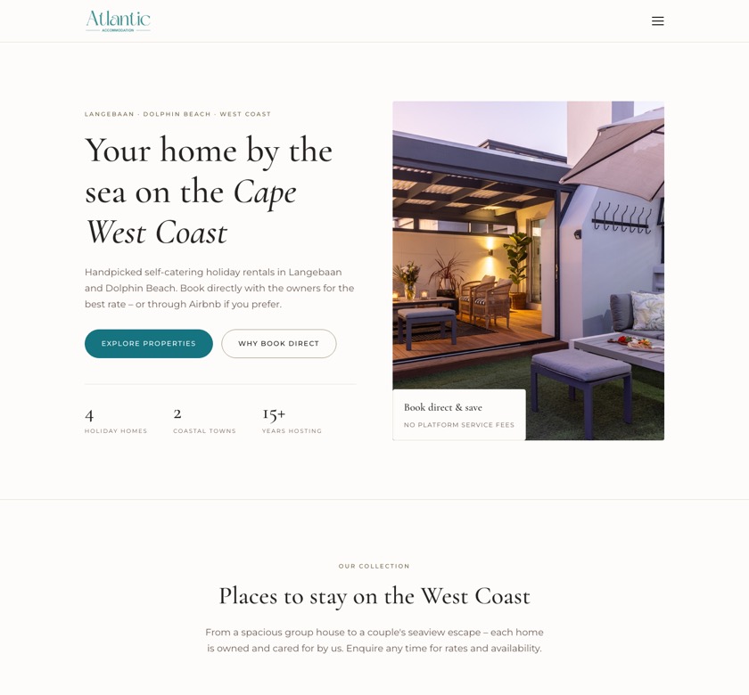 The atlanticaccommodation.co.za home page
