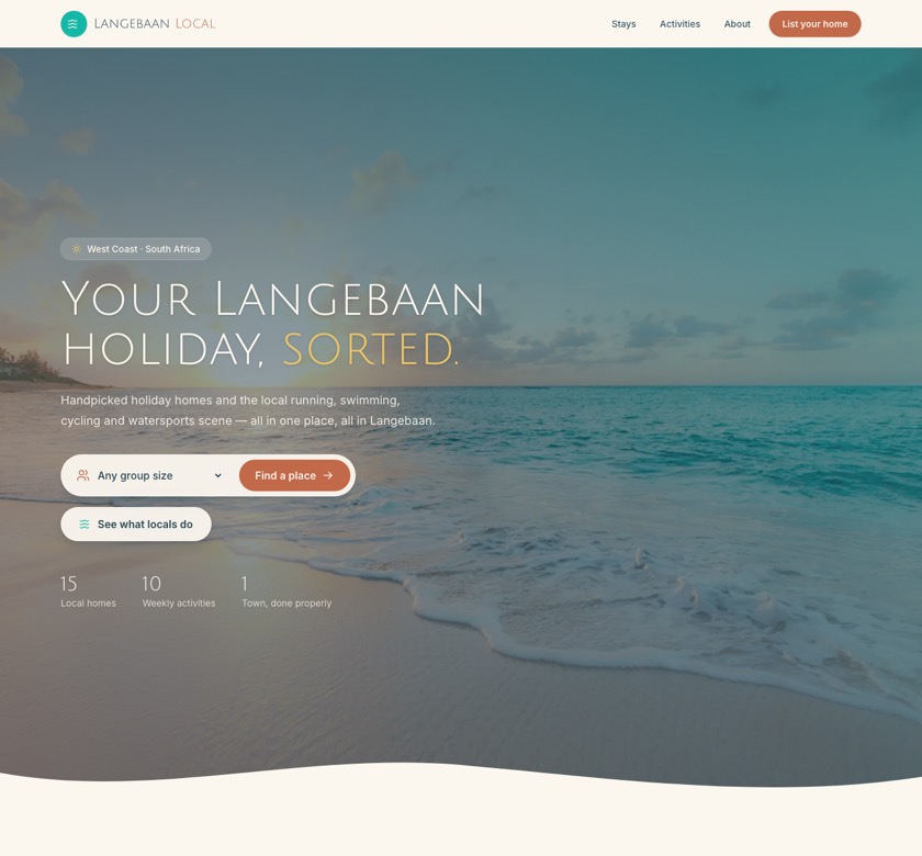 The langebaanlocal.com home page